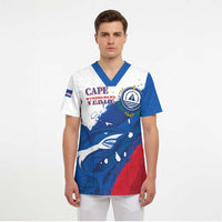 Cape Verde Football Custom Scrub Top Tubaroes Azuis Glory World Cup - Wonder Print Shop