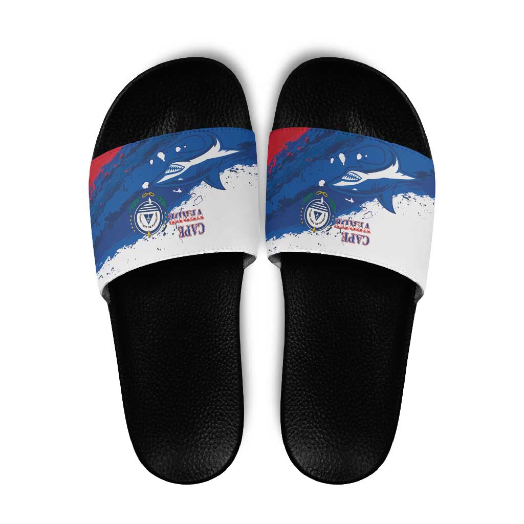 Cape Verde Football Slide Sandals Tubaroes Azuis Glory World Cup - Wonder Print Shop
