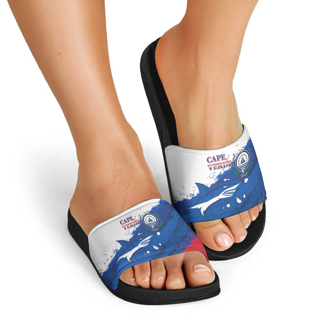 Cape Verde Football Slide Sandals Tubaroes Azuis Glory World Cup - Wonder Print Shop
