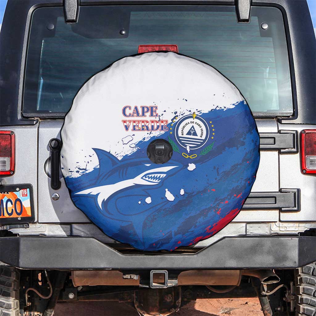 Cape Verde Football Spare Tire Cover Tubaroes Azuis Glory World Cup - Wonder Print Shop