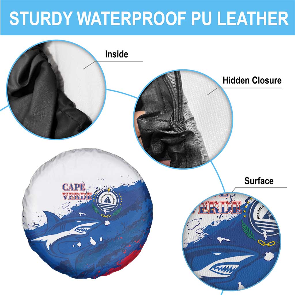 Cape Verde Football Spare Tire Cover Tubaroes Azuis Glory World Cup - Wonder Print Shop
