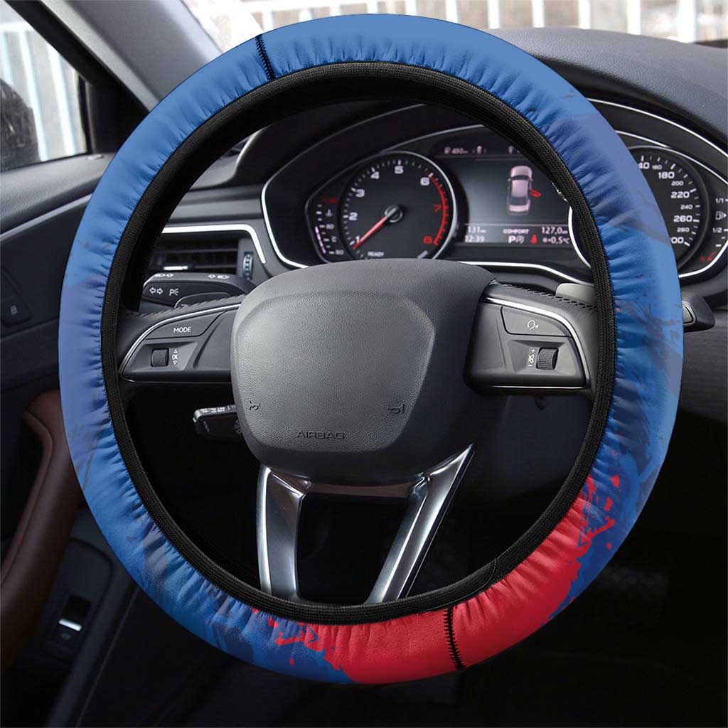 Cape Verde Football Steering Wheel Cover Tubaroes Azuis Glory World Cup - Wonder Print Shop