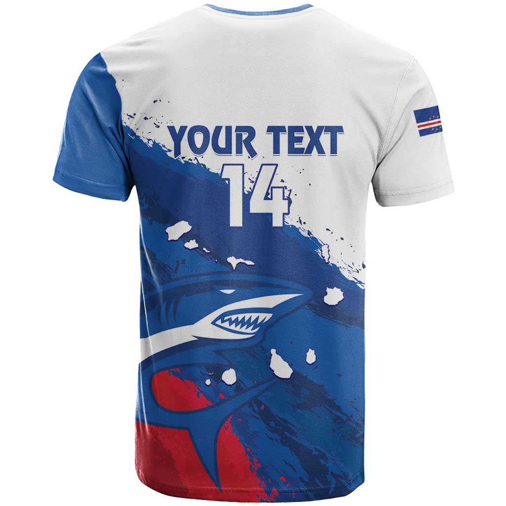 Cape Verde Football Custom T Shirt Tubaroes Azuis Glory World Cup - Wonder Print Shop