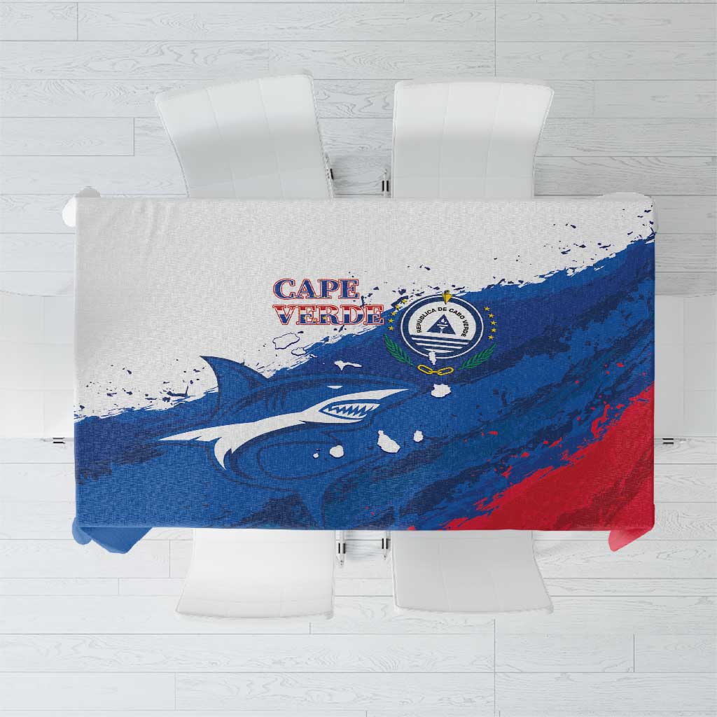 Cape Verde Football Tablecloth Tubaroes Azuis Glory World Cup - Wonder Print Shop