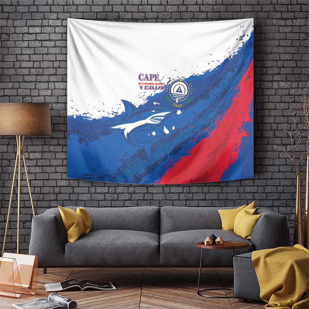 Cape Verde Football Tapestry Tubaroes Azuis Glory World Cup - Wonder Print Shop