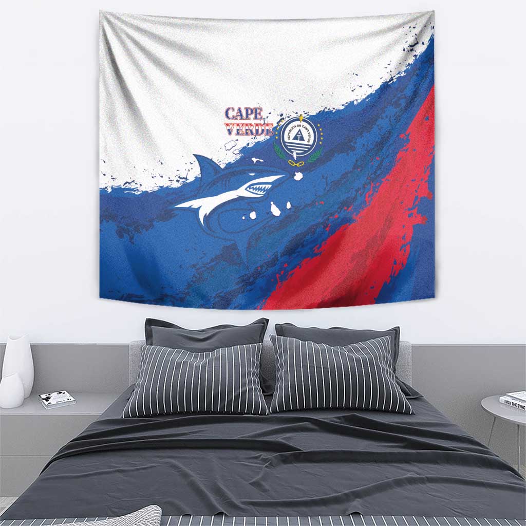 Cape Verde Football Tapestry Tubaroes Azuis Glory World Cup - Wonder Print Shop