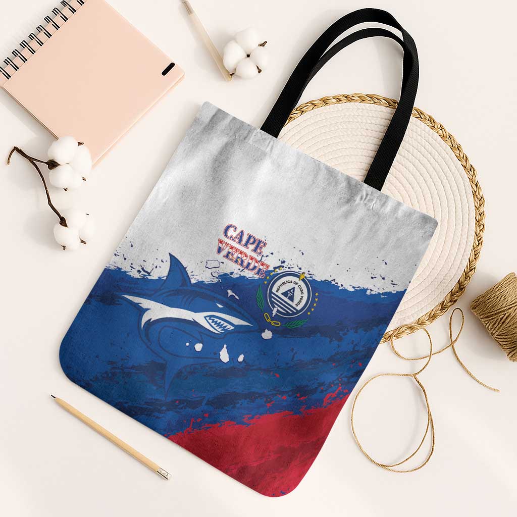 Cape Verde Football Tote Bag Tubaroes Azuis Glory World Cup - Wonder Print Shop