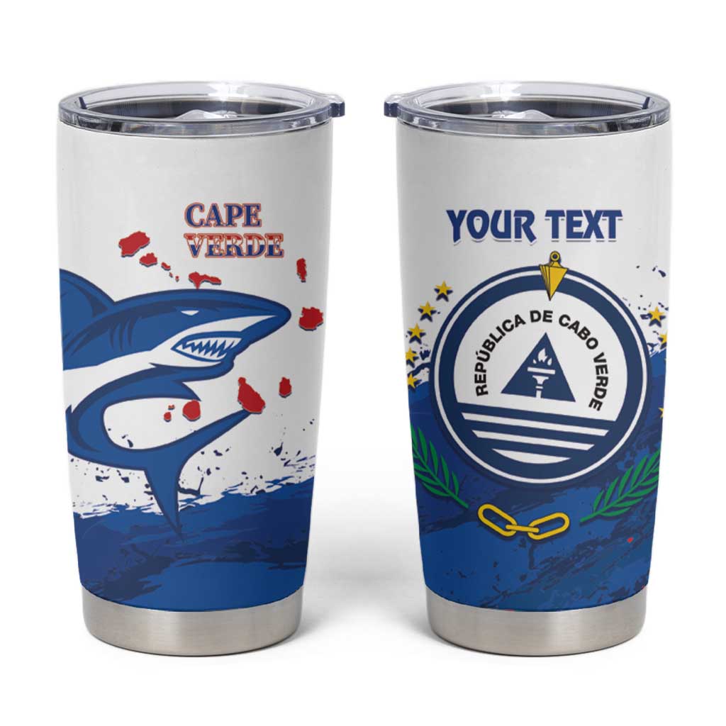 Cape Verde Football Custom Tumbler Cup Tubaroes Azuis Glory World Cup - Wonder Print Shop