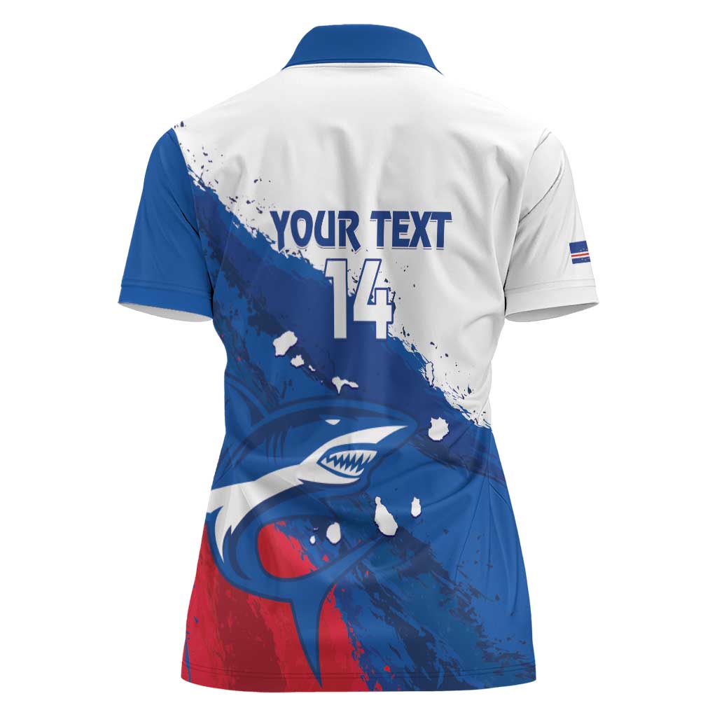 Cape Verde Football Custom Women Polo Shirt Tubaroes Azuis Glory World Cup - Wonder Print Shop