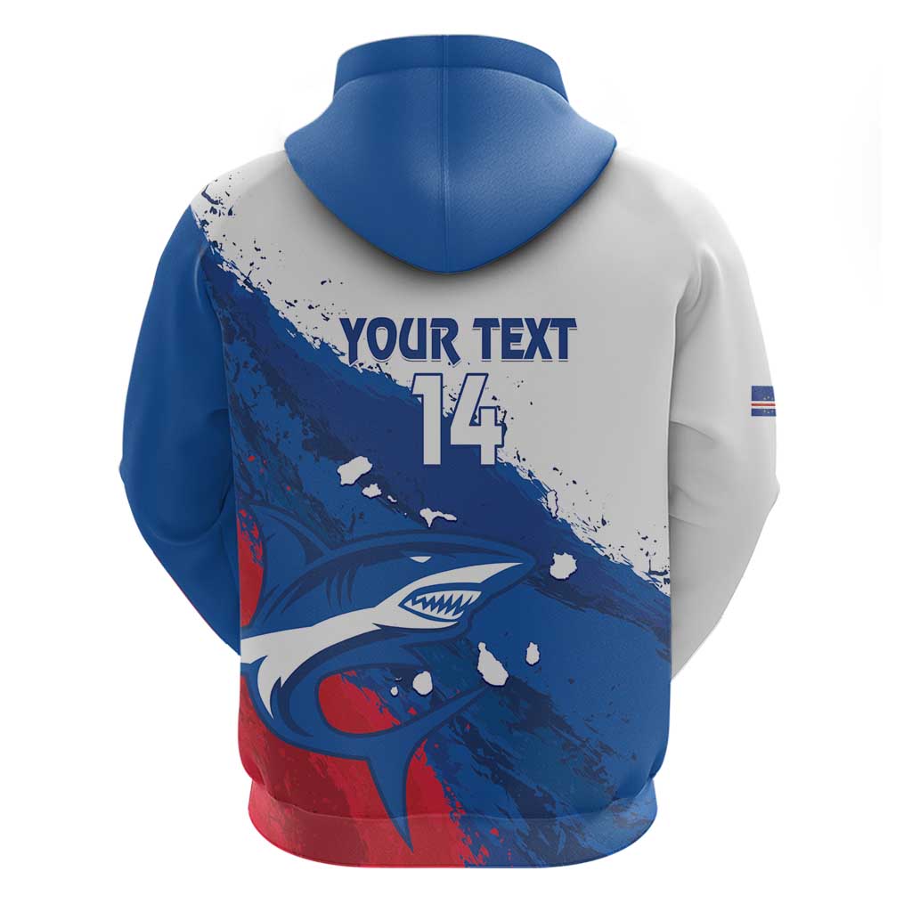 Cape Verde Football Custom Zip Hoodie Tubaroes Azuis Glory World Cup - Wonder Print Shop