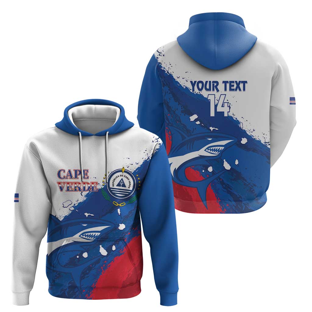 Cape Verde Football Custom Zip Hoodie Tubaroes Azuis Glory World Cup - Wonder Print Shop