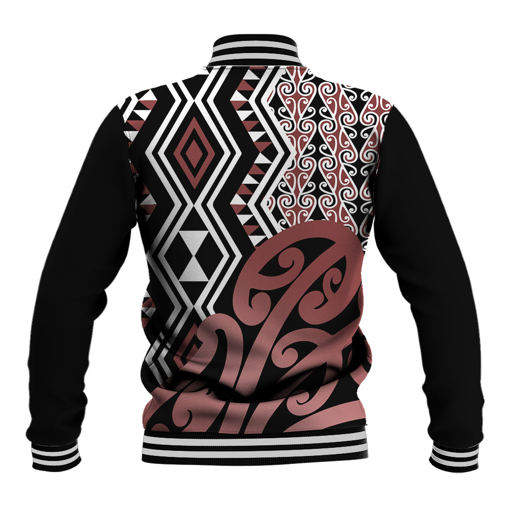 New Zealand Baseball Jacket Aotearoa Kowhaiwhai Mix Taniko Art - Wonder Print Shop