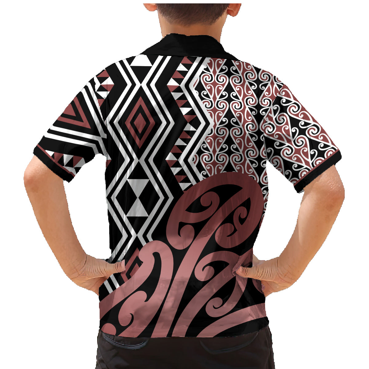 New Zealand Family Matching Mermaid Dress and Hawaiian Shirt Aotearoa Kowhaiwhai Mix Taniko Art - Wonder Print Shop