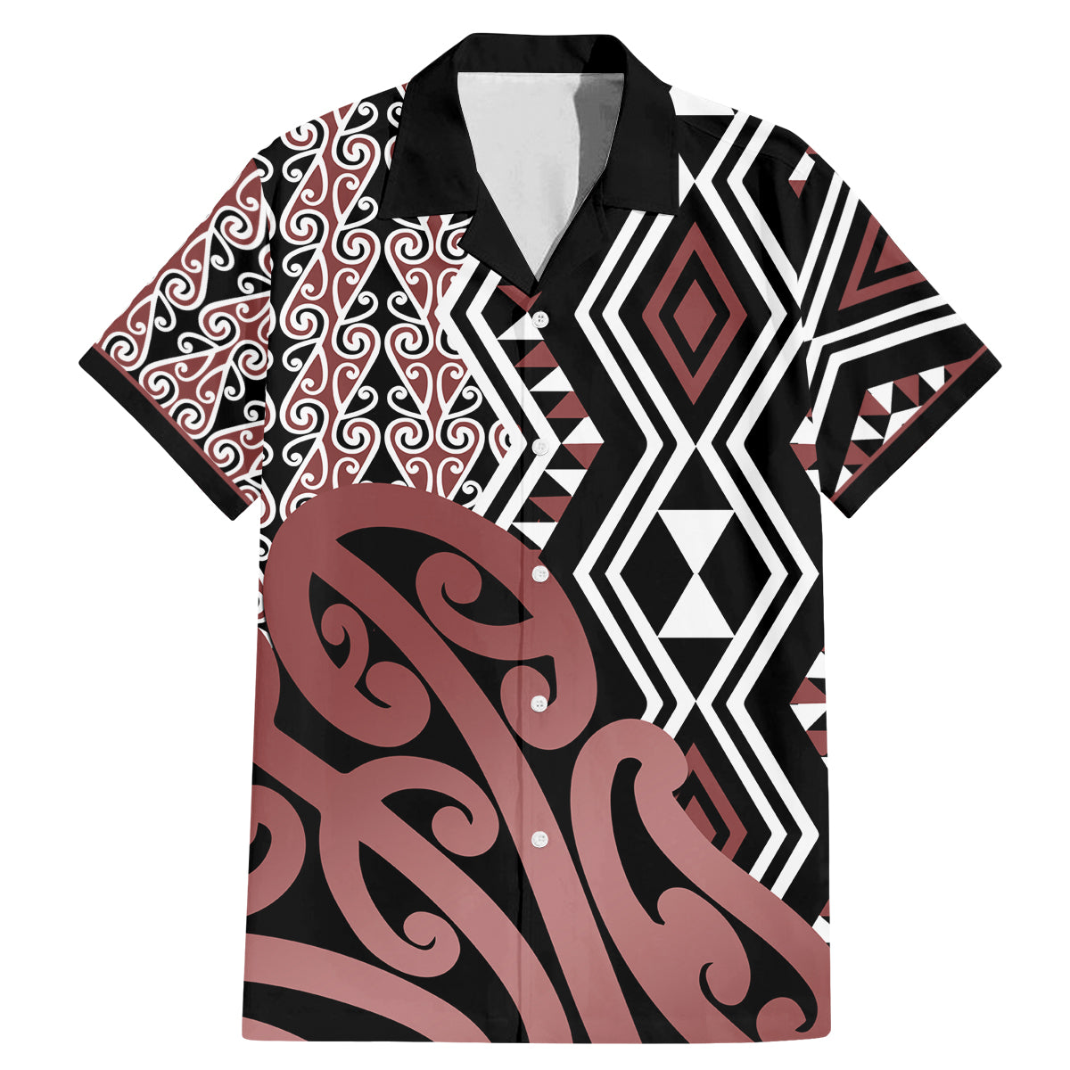 New Zealand Family Matching Mermaid Dress and Hawaiian Shirt Aotearoa Kowhaiwhai Mix Taniko Art - Wonder Print Shop