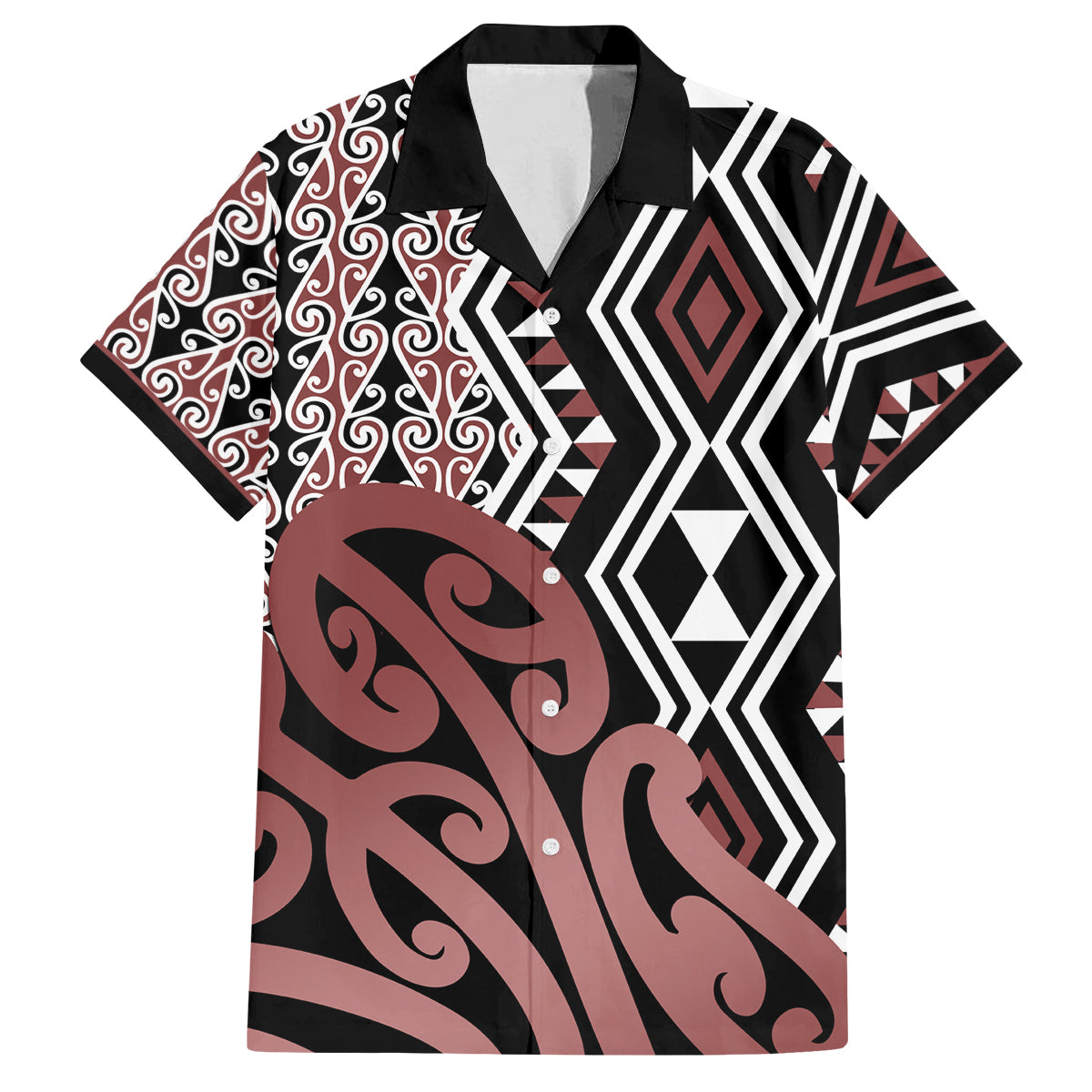 New Zealand Family Matching Puletasi Dress and Hawaiian Shirt Aotearoa Kowhaiwhai Mix Taniko Art - Wonder Print Shop