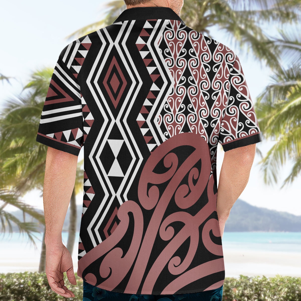 New Zealand Hawaiian Shirt Aotearoa Kowhaiwhai Mix Taniko Art - Wonder Print Shop