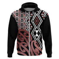 New Zealand Hoodie Aotearoa Kowhaiwhai Mix Taniko Art - Wonder Print Shop