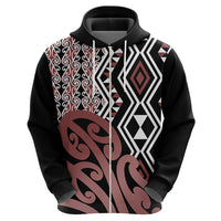 New Zealand Hoodie Aotearoa Kowhaiwhai Mix Taniko Art - Wonder Print Shop