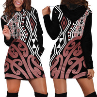 New Zealand Hoodie Dress Aotearoa Kowhaiwhai Mix Taniko Art - Wonder Print Shop