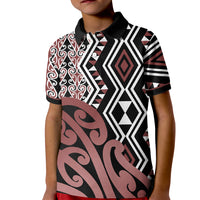 New Zealand Kid Polo Shirt Aotearoa Kowhaiwhai Mix Taniko Art - Wonder Print Shop