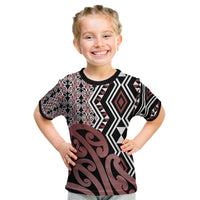 New Zealand Kid T Shirt Aotearoa Kowhaiwhai Mix Taniko Art - Wonder Print Shop