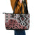 New Zealand Leather Tote Bag Aotearoa Kowhaiwhai Mix Taniko Art - Wonder Print Shop