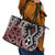 New Zealand Leather Tote Bag Aotearoa Kowhaiwhai Mix Taniko Art - Wonder Print Shop