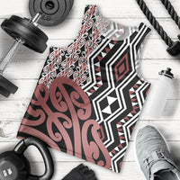 New Zealand Men Tank Top Aotearoa Kowhaiwhai Mix Taniko Art - Wonder Print Shop