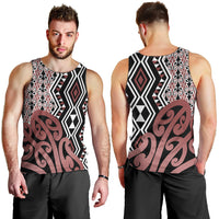 New Zealand Men Tank Top Aotearoa Kowhaiwhai Mix Taniko Art - Wonder Print Shop