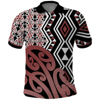 New Zealand Polo Shirt Aotearoa Kowhaiwhai Mix Taniko Art - Wonder Print Shop