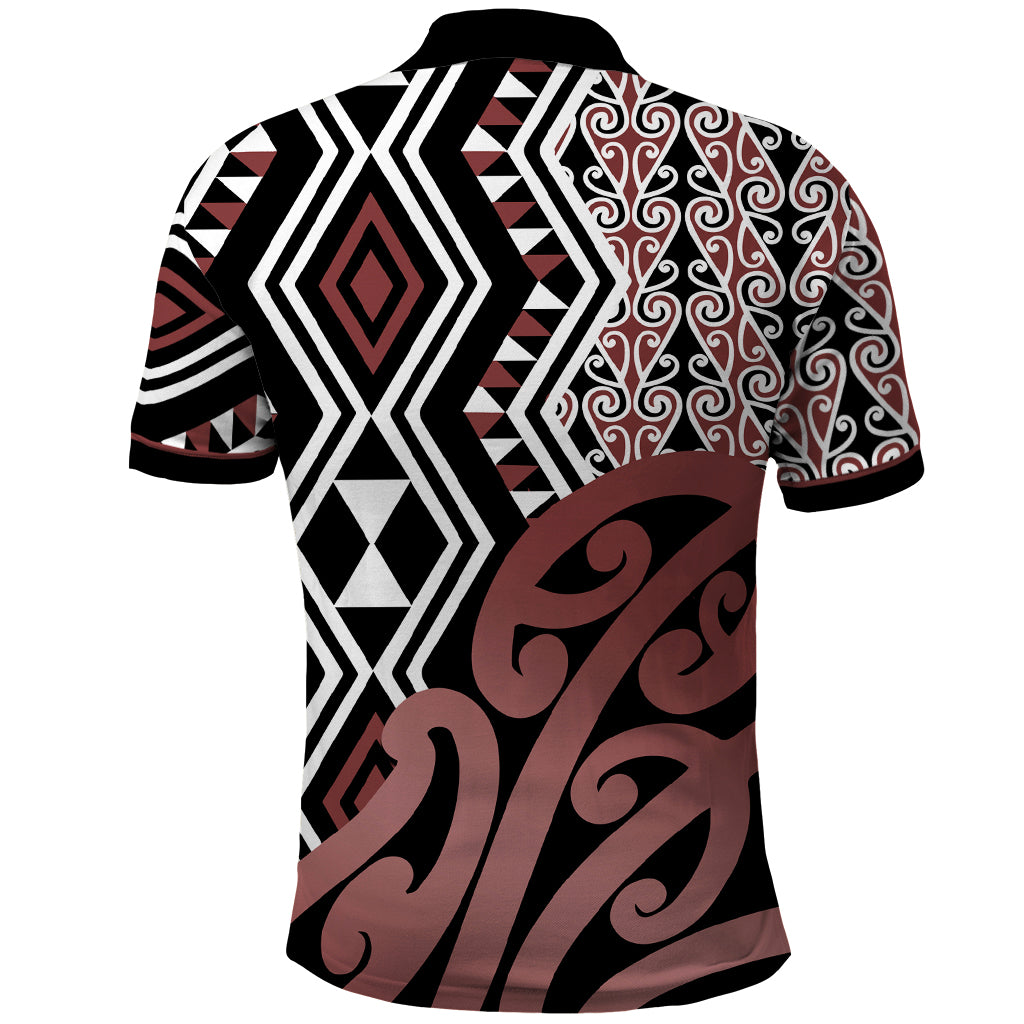 New Zealand Polo Shirt Aotearoa Kowhaiwhai Mix Taniko Art - Wonder Print Shop