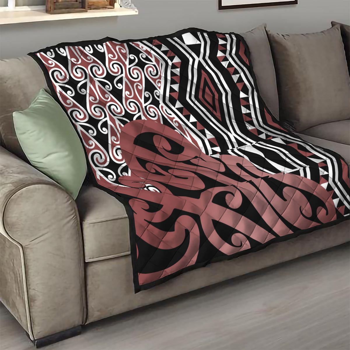 New Zealand Quilt Aotearoa Kowhaiwhai Mix Taniko Art - Wonder Print Shop