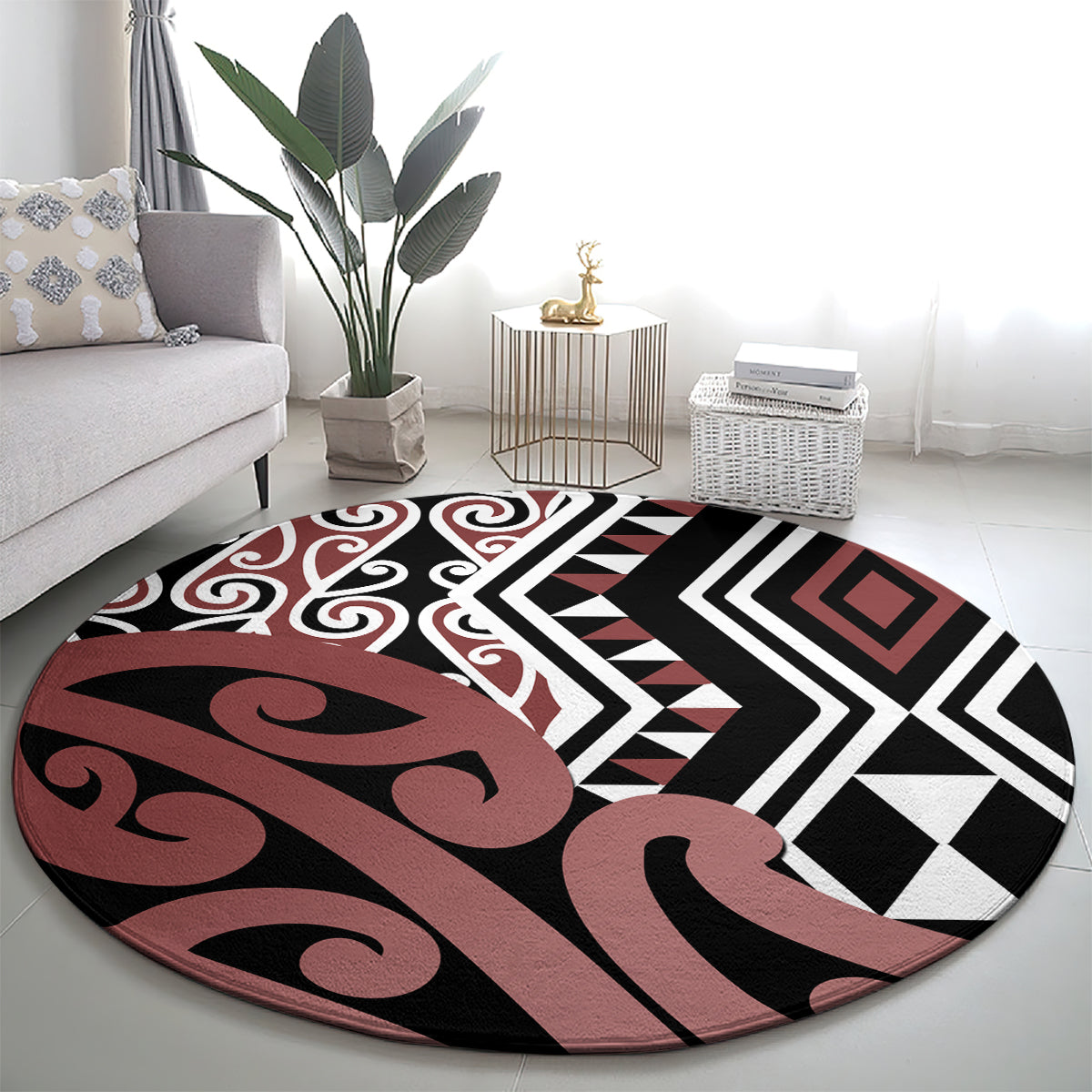 new-zealand-round-carpet-aotearoa-kowhaiwhai-mix-taniko-art