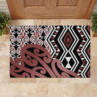 New Zealand Rubber Doormat Aotearoa Kowhaiwhai Mix Taniko Art - Wonder Print Shop