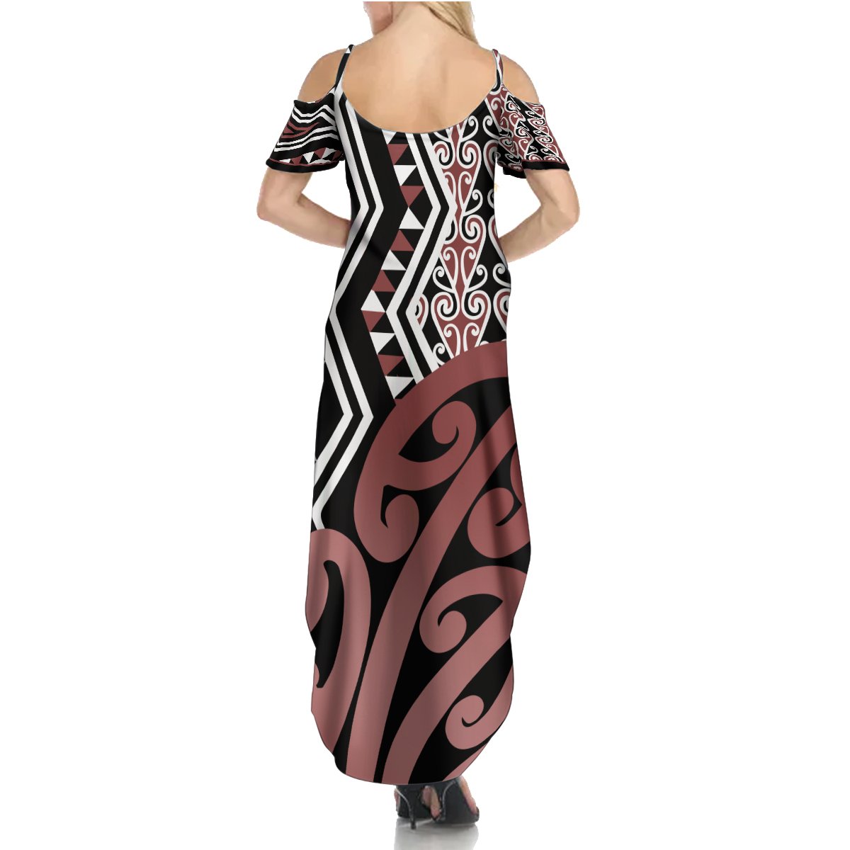 New Zealand Summer Maxi Dress Aotearoa Kowhaiwhai Mix Taniko Art - Wonder Print Shop