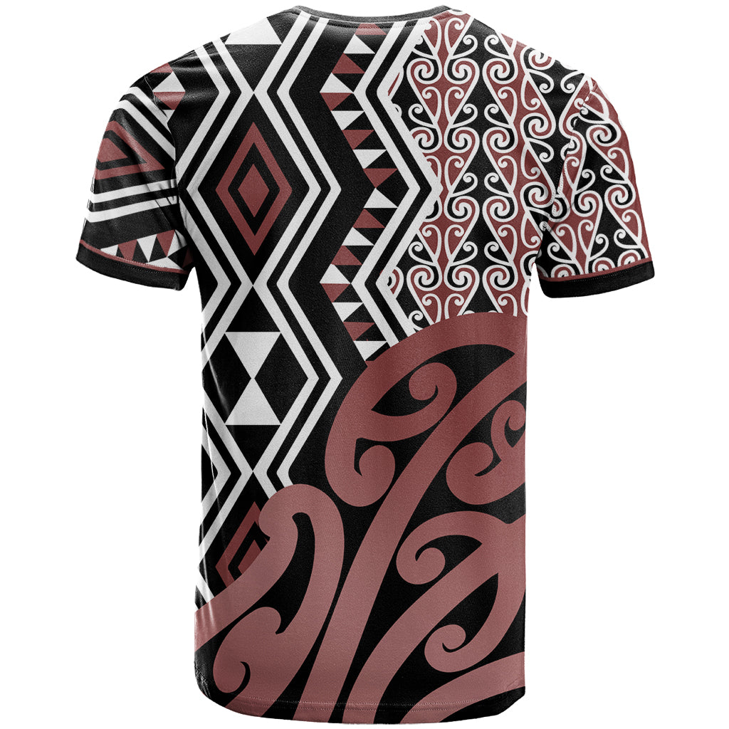New Zealand T Shirt Aotearoa Kowhaiwhai Mix Taniko Art - Wonder Print Shop