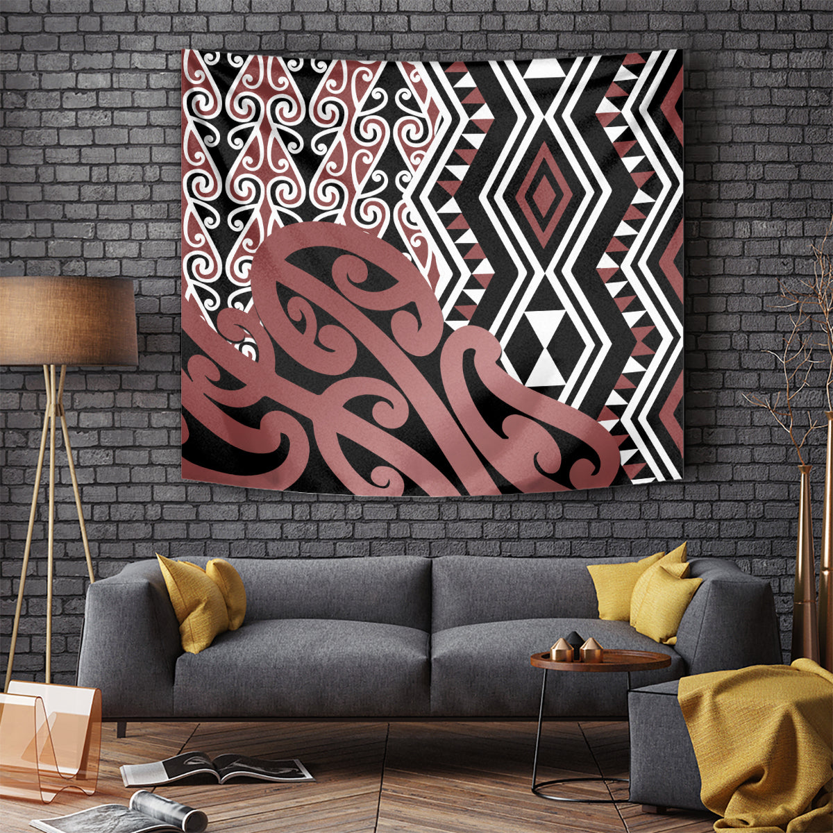 New Zealand Tapestry Aotearoa Kowhaiwhai Mix Taniko Art - Wonder Print Shop