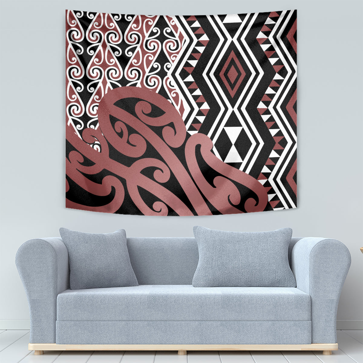 New Zealand Tapestry Aotearoa Kowhaiwhai Mix Taniko Art - Wonder Print Shop