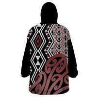 New Zealand Wearable Blanket Hoodie Aotearoa Kowhaiwhai Mix Taniko Art - Wonder Print Shop