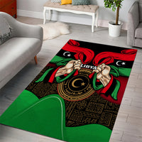 Libya Independence Day Area Rug Happy 24 December African Pattern Flag Style - Wonder Print Shop