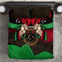 Libya Independence Day Bedding Set Happy 24 December African Pattern Flag Style - Wonder Print Shop