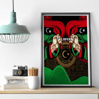 Libya Independence Day Canvas Wall Art Happy 24 December African Pattern Flag Style - Wonder Print Shop
