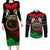 Libya Independence Day Couples Matching Long Sleeve Bodycon Dress and Long Sleeve Button Shirt Happy 24 December African Pattern Flag Style - Wonder Print Shop