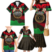 Libya Independence Day Family Matching Mermaid Dress and Hawaiian Shirt Happy 24 December African Pattern Flag Style - Wonder Print Shop