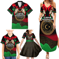 Libya Independence Day Family Matching Summer Maxi Dress and Hawaiian Shirt Happy 24 December African Pattern Flag Style - Wonder Print Shop
