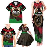 Libya Independence Day Family Matching Tank Maxi Dress and Hawaiian Shirt Happy 24 December African Pattern Flag Style - Wonder Print Shop