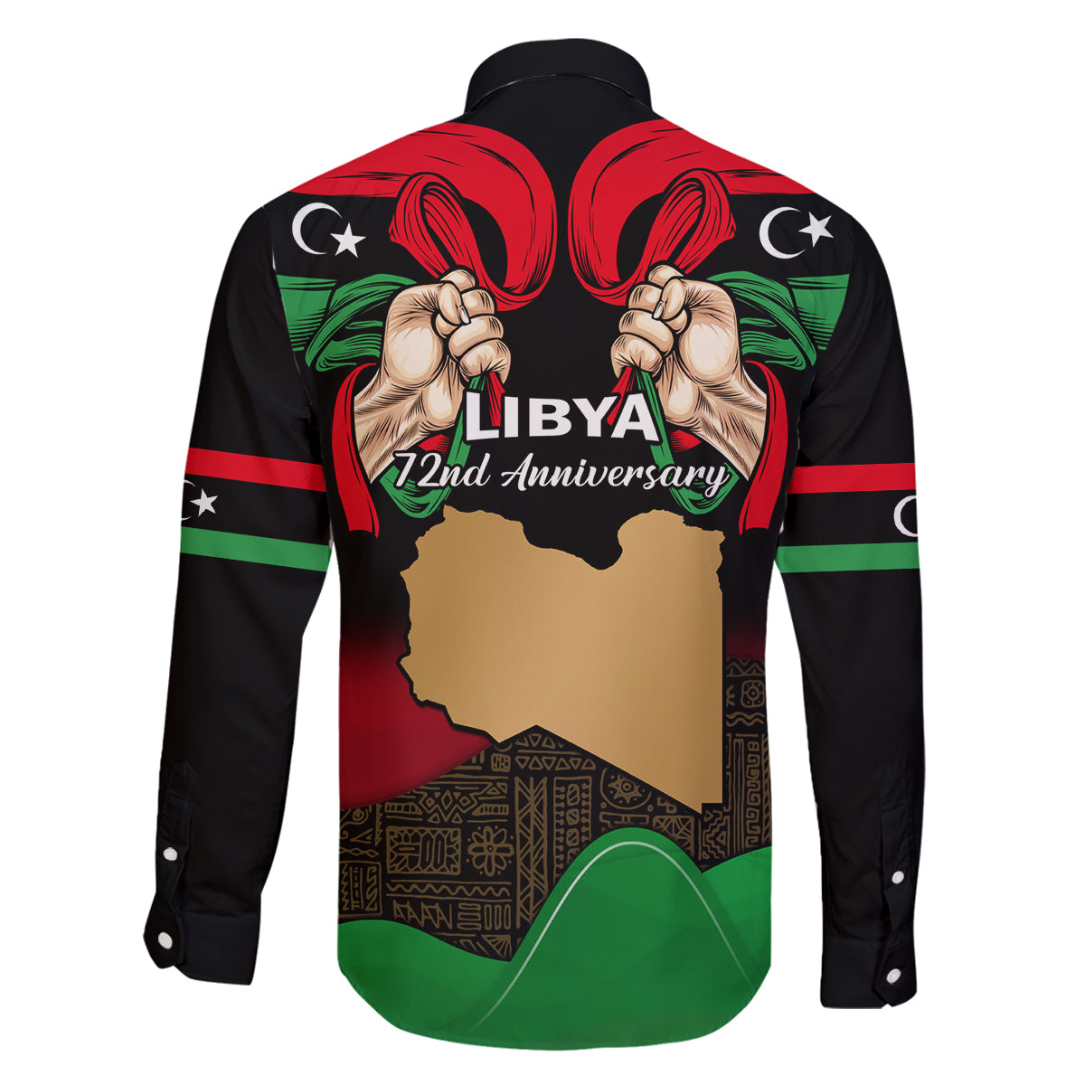 Libya Independence Day Family Matching Tank Maxi Dress and Hawaiian Shirt Happy 24 December African Pattern Flag Style - Wonder Print Shop