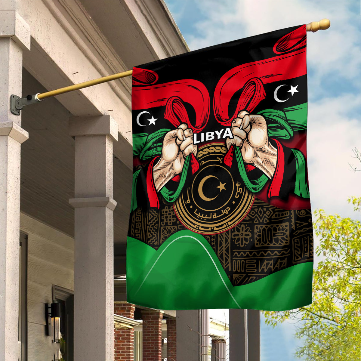 Libya Independence Day Garden Flag Happy 24 December African Pattern Flag Style - Wonder Print Shop