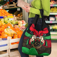 Libya Independence Day Grocery Bag Happy 24 December African Pattern Flag Style