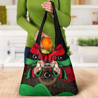 Libya Independence Day Grocery Bag Happy 24 December African Pattern Flag Style